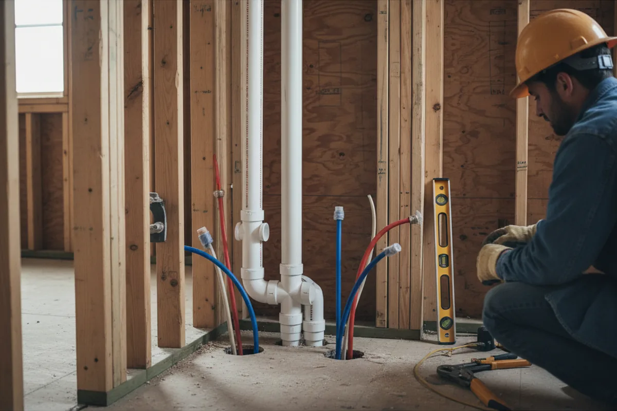 Drain and supply rough-in during Garbage Disposal Repair in Lovelaceville